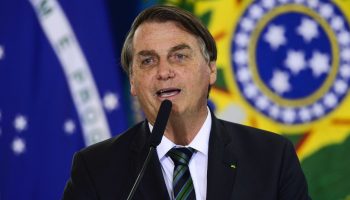 O presidente Jair Bolsonaro durante solenidade de Ação de Graças, no Palácio do Planalto.